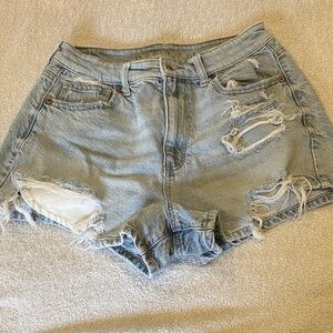 AE- Distressed Light Blue Denim Shorts size 4
